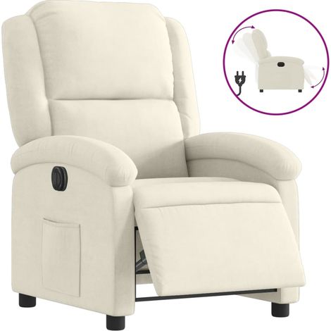 Fauteuil de Salon,Chaise,Fauteuil inclinable électrique Crème Velours CFW101561 (1/5)