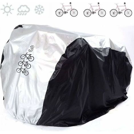 Outdoor Bike Cover Anti-UV Dust Protection Resistant Waterproof Rain for Bike Bicycle Cycle Scooter Cover Road Mountain Waterproof Bike Cover, L (for 3 bikes) (1/5)