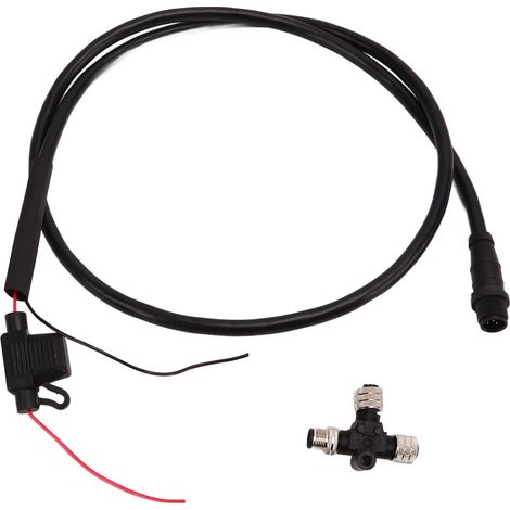 Câble dorsal avec connecteur en T, fusible 3 A, filetage M12 5 broches, longueur 1 m, étanchéité IP67 pour réseau NMEA 2000 (1/5)