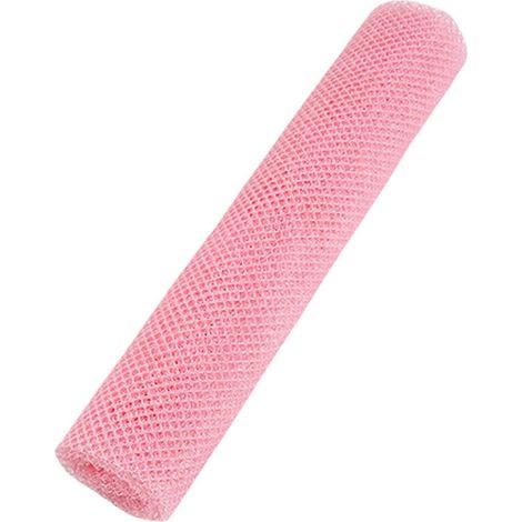 Éponge de bain exfoliante en nylon rose pour une exfoliation efficace et un renouvellement cutané. (1/4)