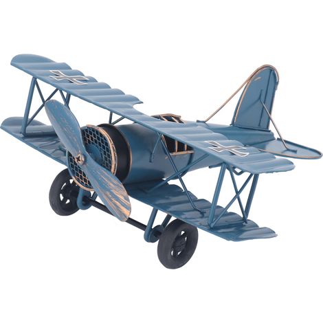 Modèle d'Avion Métal Rétro Vintage - Décoration Bureau Élégante, Statue Ornementale pour Chambre ou Bibliothèque (1/5)