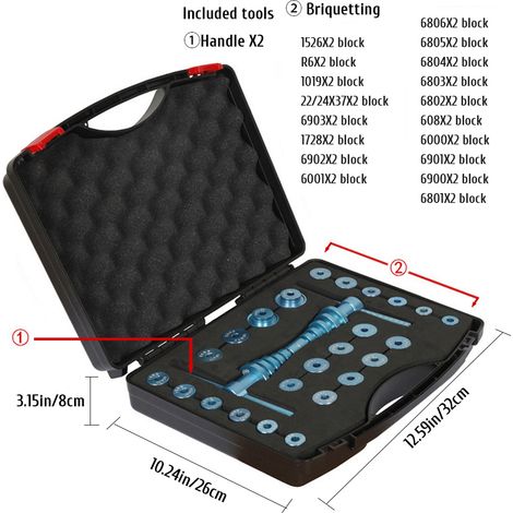 Kit de presse à roulements de vélo, outil de réparation pour cadre semi-rigide, outil de réparation pour vélo, point de pivot de roue et moyeu universel (1/5)