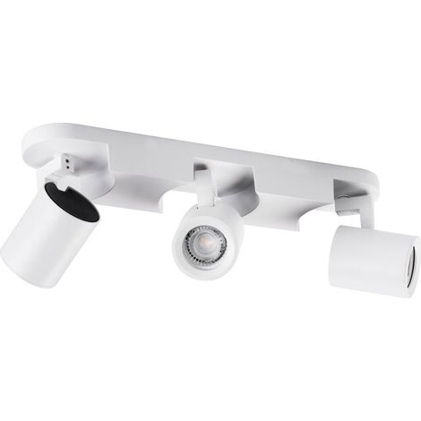 Applique plafoniera 3 diffusori orientabile da soffitto parete lampada attacco GU10 per bagno soggiorno bianco o nero (1/5)