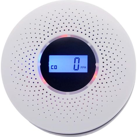 Détecteur 2-en-1 Fumée et CO, Alarme Maison Monoxyde Carbone avec Écran LCD, Capteur Haute Précision, Avertisseur Sonore, Sans Pile, pour Salon et Chambre (1/5)