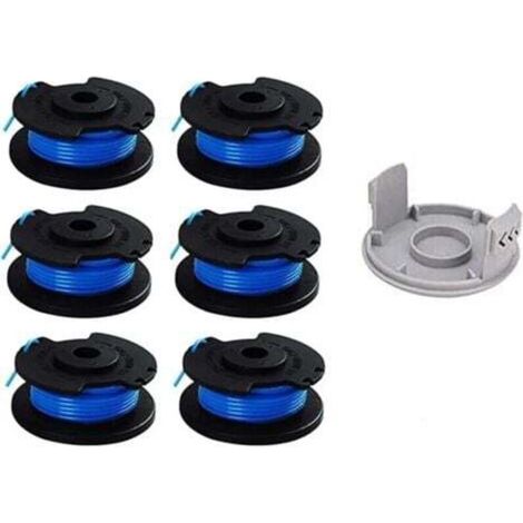 7-Pack Replacement Spools for Ryobi 1/4 Inch Trimmer, Compatible with Ryobi One+ AC14RL3A Cordless Trimmer, 6 Spools + 1 Cutting Cap