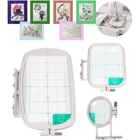Set of 3 Embroidery Hoops for Brother M240ed M280d Se400 Se425 Pe500 & More (1/5)