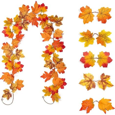 Künstliche Ahornblätter, Herbstdekoration, Orange (1/5)