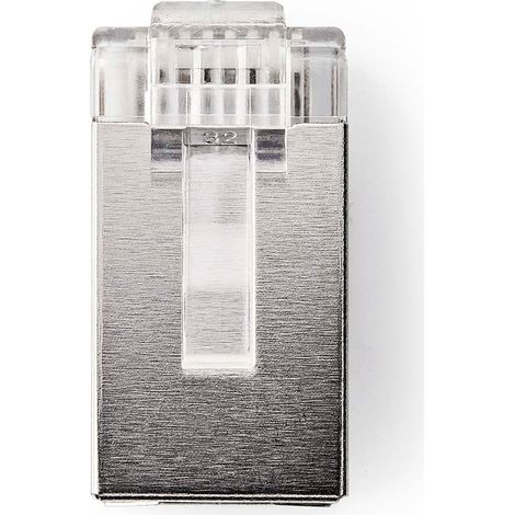 Spina rj45 maschio stp cat6 solido dritto placcato oro 10 pz pvc trasparente scatola