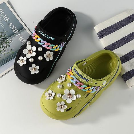 un Set (chaussures Non Incluses) Accessoires Pour Chaussures De Grotte Boucle De Chaussure Diy Dcoration De Fleurs Chaussures De Jardin Accessoire (1/4)