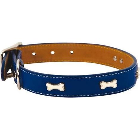 Collier Cuir Indigo Bleu Taille : T2