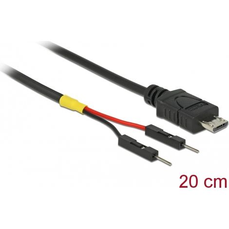 Delock Cable de alimentaciÃ³n USB Micro-B a 2 x cabezal con pines separado macho de energÃ­a de 20 cm