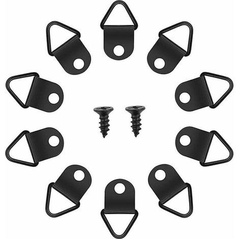 50pcs Crochets pour Tableau Accroche Cadre Tableau Sans Percer Fixation D Anneaux Metal Cadre Pour Encadrement Tableau Fixation Miroir Decoration Murale(le noir) (1/4)