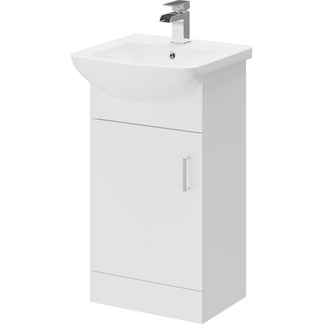 Modena Gloss White 450mm Vanity Unit and Basin with 1 Tap Hole (1/5)