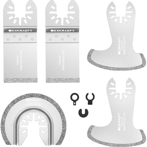 Lot de 5 lames diamant oscillantes multi-outils pour enlever les joints, le mortier de carrelage, le béton, la maçonnerie (1/5)