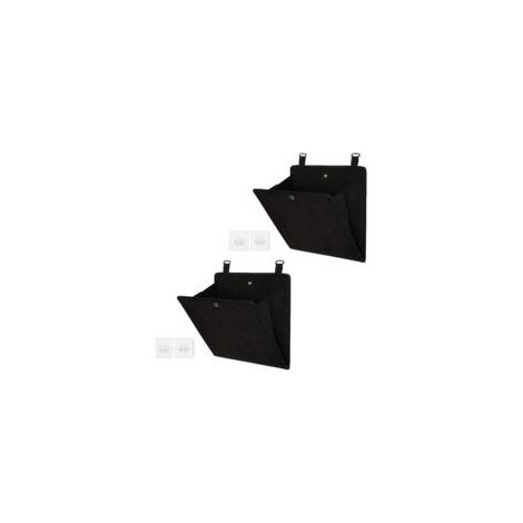 Lot de 2 sacs de rangement de porte pour chaussures, sac de rangement suspendu, multifonctionnel pour chaussures, chapeaux, accessoires, tissu Oxford, noir (26,5 x 27,5 cm) (1/5)