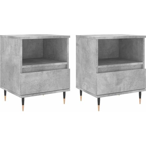 Maison Exclusive - Nachttische 2 Stk. Betongrau 40x35x50 cm Holzw