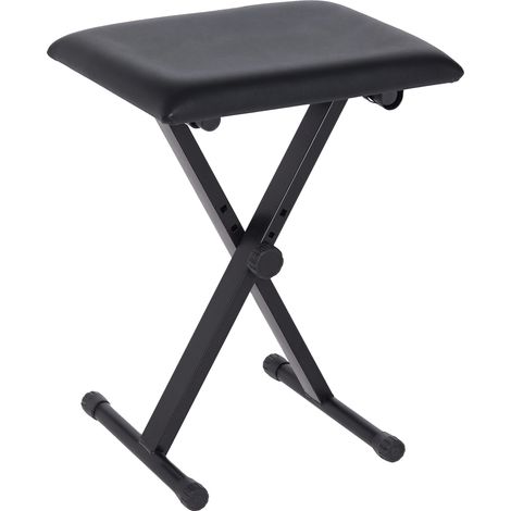 Tabouret de clavier, hauteur réglable, cadre en métal durable, noir (1/2)