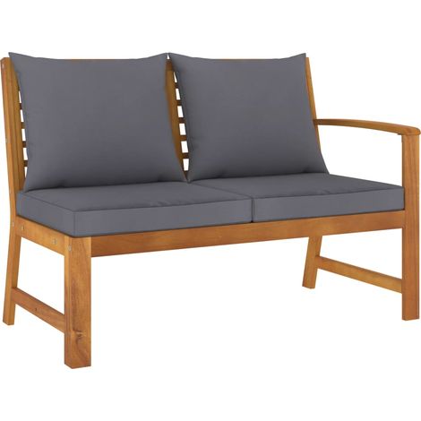 vidaXL Garden Bench 114,5 cm with Dark Grey Cushion Solid Acacia Wood