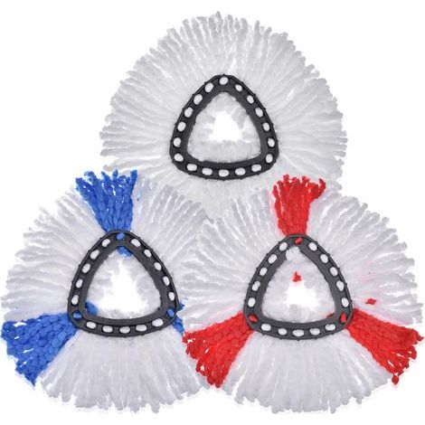 Cabezales de repuesto de 3 piezas para fregona, recambios de microfibra para cabezales giratorios, cabezal de repuesto EasyWring para limpieza de suelos. (1/5)