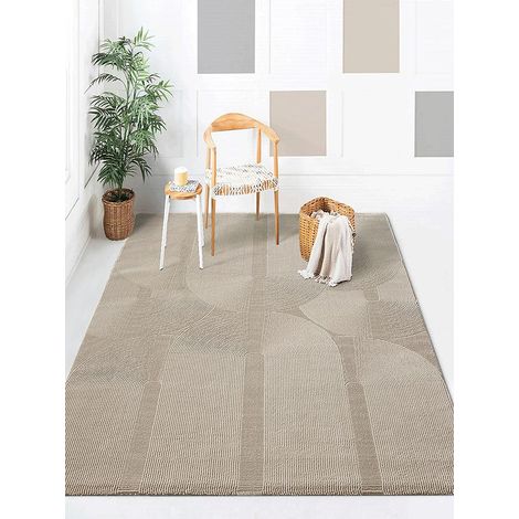 the carpet Lima Designer Teppich, weich, waschbar, Flor aus 100% recyceltem Polyester, Beige, 080 x 150 cm (1/5)