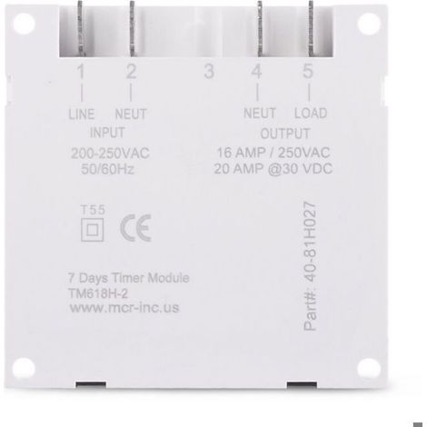 Minuterie LCD - 1 6 Pouces - 110 V CA - Programmable 7 Jours - Relais Intégré - 16 A 250 VCA - 1 Pièce (1/4)