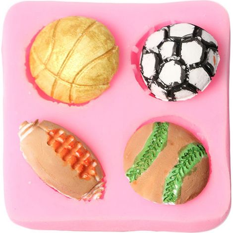 Moule à Gâteau en Silicone Ballon de Football Baseball Motif Sportif pour Chocolat DIY (1/5)