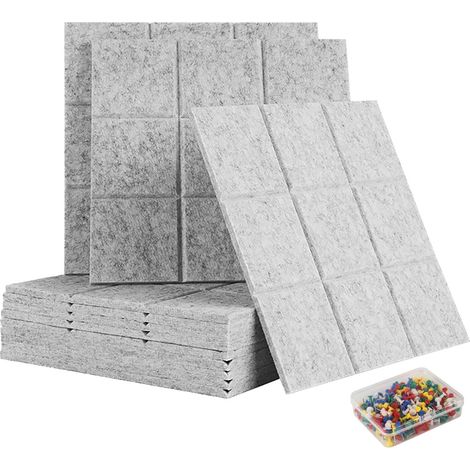 Selbstklebende Filztafeln, 12er-Pack, quadratisch, zur Wandmontage
