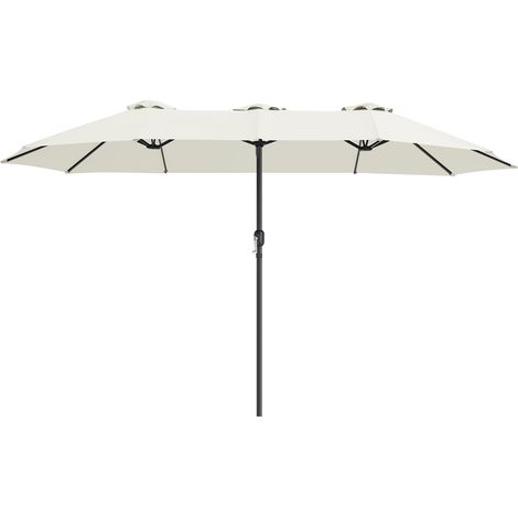 Wolketon XXL Sonnenschirm Naturweiß – 3-teiliger Marktschirm mit maximaler Schattenfläche für Balkon & Garten