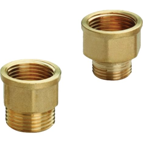 Connettore a innesto, filettatura esterna 1/2 pollice, filettatura interna 3/4 di pollice BSP per tubo flessibile, ottone 04051570