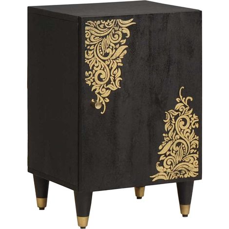 Badezimmerschrank Schwarz 38 x 33 x 58 cm Massivholz Mango vidaXL