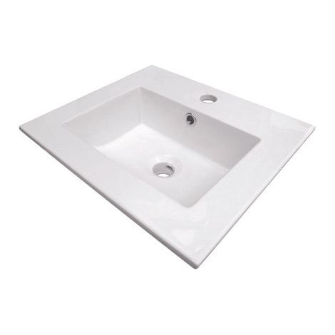 ONDEE ZEN - Plan vasque à encastrer KIO - Blanc - 45x40cm - Céramique - Avec trop plein (1/5)
