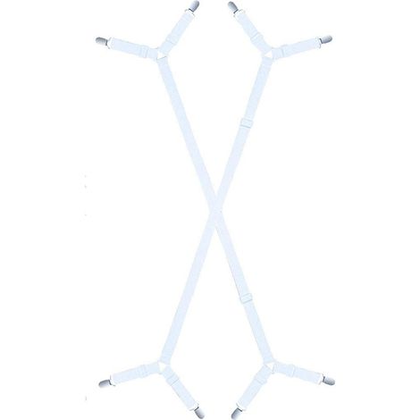 Attache Lit - Attaches à Clip Métallique et Élastique Réglable pour Drap Housse - Fixation Anti-Dérapage pour Matelas - Lot de 4 (1/5)