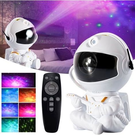 Projecteur Astronaute Blanc - Veilleuse Enfant et Bébé 5 Modes de Projection Magiques pour une Chambre Étoilée