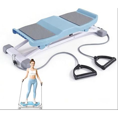Stepper Machine d'exercice avec bandes de résistance, machine à pas latérale pour entraînement, simulateur de ski pour abdominaux, bras, jambes, fessiers, silencieuse et antidérapante (1/5)