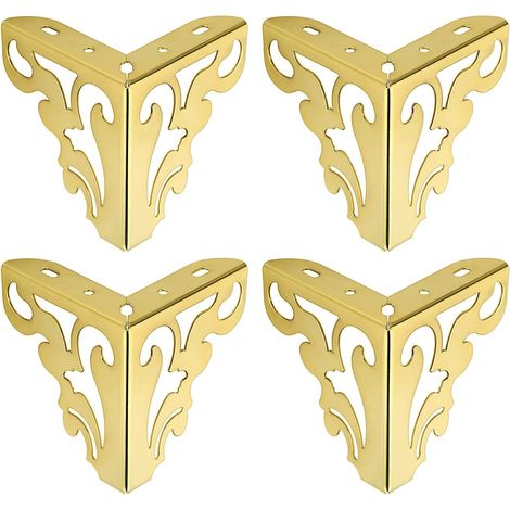 Pieds de canapé en métal doré 12 cm, lot de 4 pieds de meuble modernes, rehausseurs de remplacement pour meuble TV, pouf, canapé et meubles à monter soi-même (1/5)