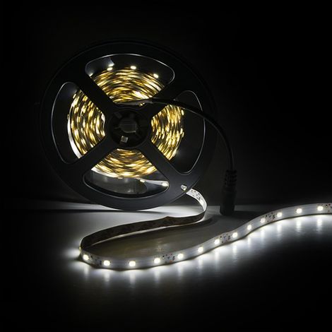 Tira de 300 LEDs 24W 1.200Lm CRI85 6000ºK SMD3528 12VDC x5M 40.000H [PL219001W
