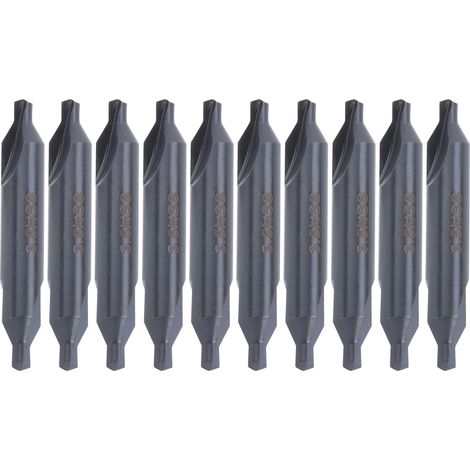 10 forets centreuses HSS type A pour matrices acier inoxydable, usage universel, spirale positionnement 3,5mm (1/5)
