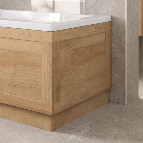 700mm End Bath Panel 15mm MDF For Modern Bathroom Baths Plinth Easy to Cut Oak (1/4)