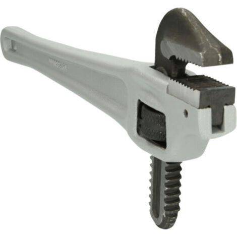 ALLIANDISClé à tube en aluminium – Clé à tube à poignée droite réglable – Outil de plomberie robuste – Gris, 1 pièce, 350 mm (1/3)