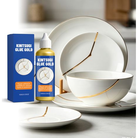 Colle Kintsugi, une colle de réparation multi-usages pour les fissures de la porcelaine, de la céramique et de la vaisselle, 100 g. (1/5)