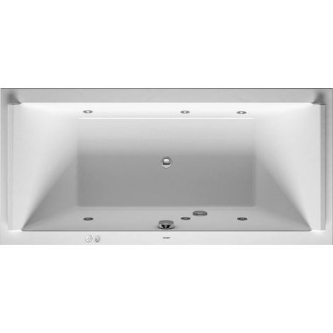 Baignoire Bain à remous rectangulaire STARCK 241 l 190x90 blanc, 2 dossiers Jet-Syst