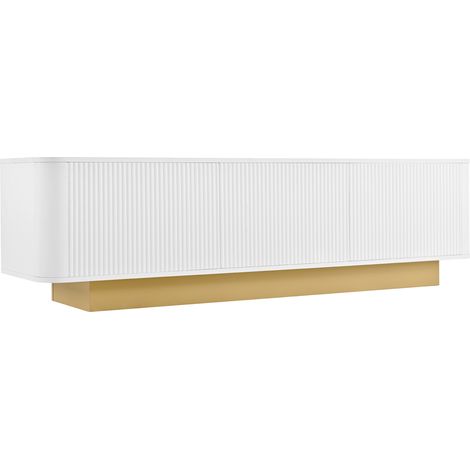 Mueble TV de 170 cm con 3 puertas y gestión de cables, blanco (1/5)