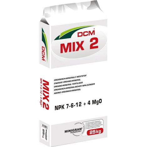 DCM engrais universel Mix 2 25 kg engrais potassique, engrais pour fleurs, engrais d’automne pour gazon