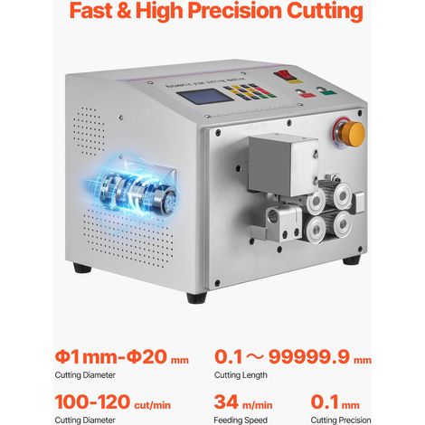 Coupe-tube Thermorétractable Automatique, Machine de Découpe de Tubes avec Écran LCD, Diamètre 1-20 mm et Longueur 0,1-99999,9 mm d… (1/5)
