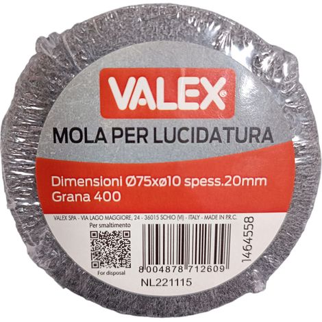 MOLA LUCIDATURA RICAMBIO PER MINI MOLA EX75 Ø75 x 20 x Ø10 mm GRANA 400 VALEX (1/2)
