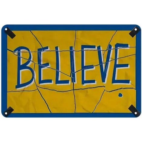 Plaque Murale En Aluminium - 20 X 30 Cm - Motivation Believe - Pour Intérieur Maison Bureau (1/5)