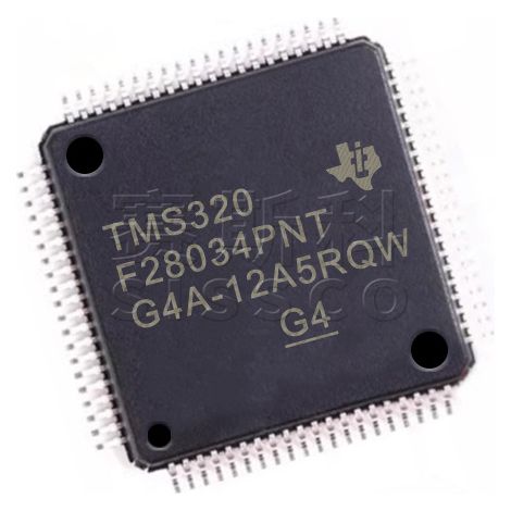 Electronic components, chips and electronic components TMS320F28034PNT and TMS320F28035PNT, 5 units of each.