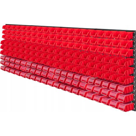 KADAX Werkstattwandregal, Wandplatten, 232 x 78 cm, Rot, 180 tlg. (1/5)