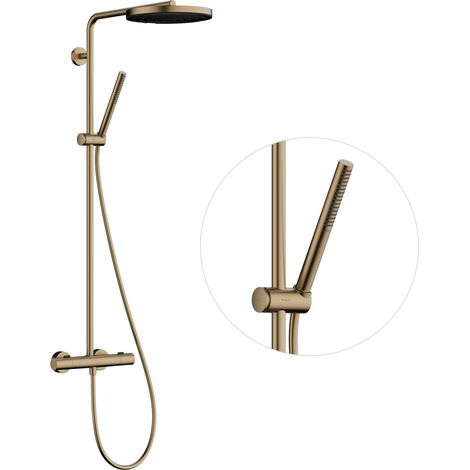 Hansgrohe Pulsify S Puro - Brauseset mit Thermostat, Durchmesser 26 cm, 1 Strahl, EcoSmart, Bronze gebürstet 24223140