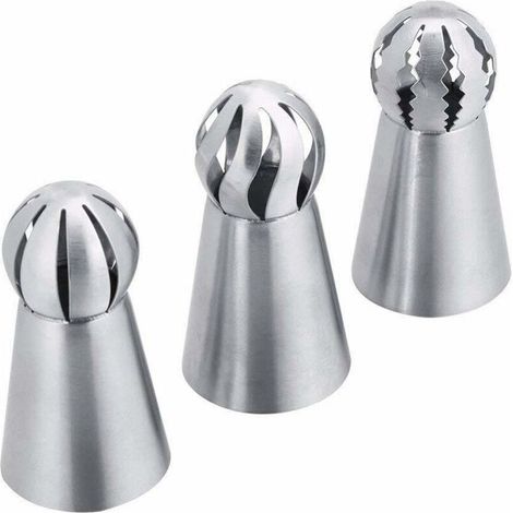 3pcs Douilles Pâtisserie, Poche à Douille Accessoires de Décoration en Acier Inoxydable 304 - Décoration de Gâteaux pour Tarte, Biscuit, Pâtisserie, Bonbon, Gâteau, Cupcakes et Cookies (1/5)